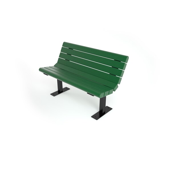 Green 4' Jameson Bench Surface Mount w/ Black Frame